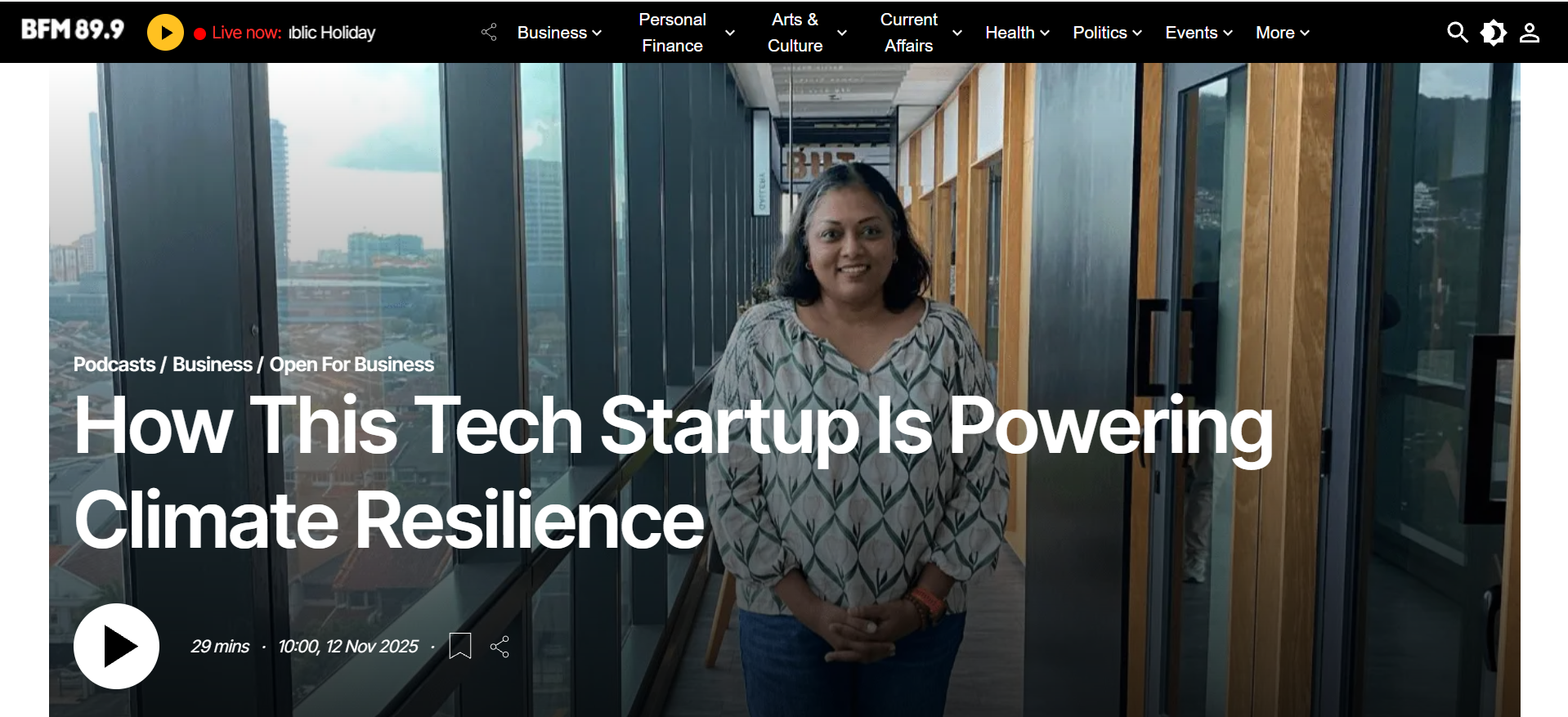 H2O Datatech featured on BFM 89.9 — powering climate resilience with data